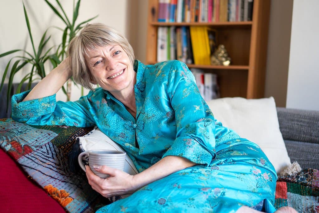 Sally Jane Woods relaxing, approachable and warm